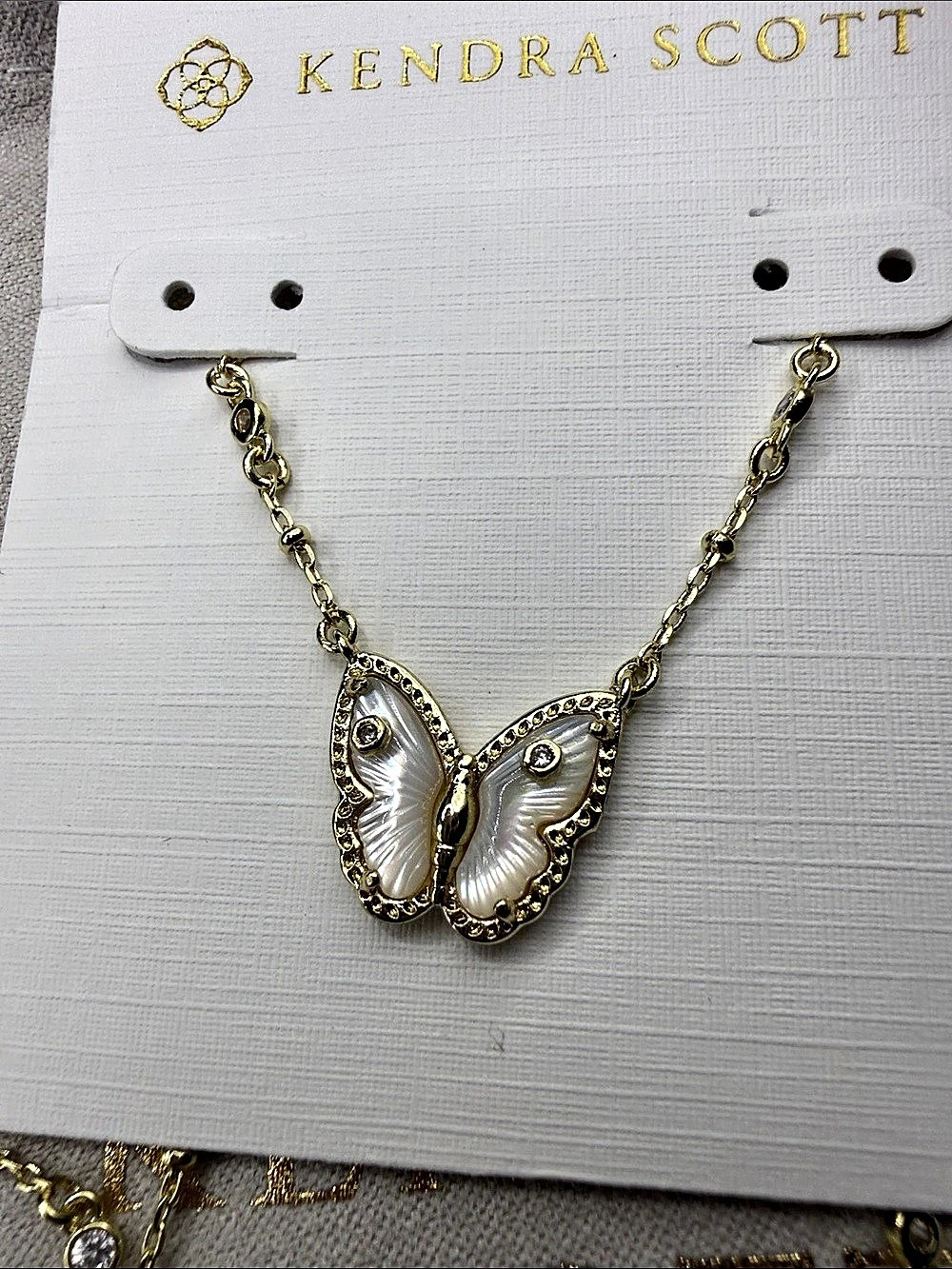 Kendra Scott Cailey Butterfly Gold Short Pendant Necklace Butterfly Pendant